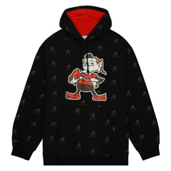 Cleveland Browns Allover Print Fleece Pullover Hoodie - Black Hoodies