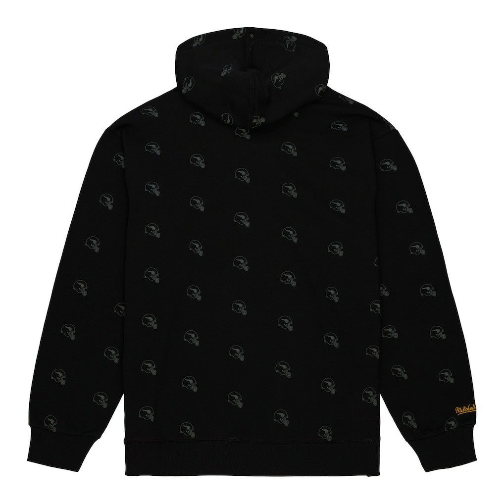 Minnesota Vikings Allover Print Fleece Pullover Hoodie - Black Hoodies