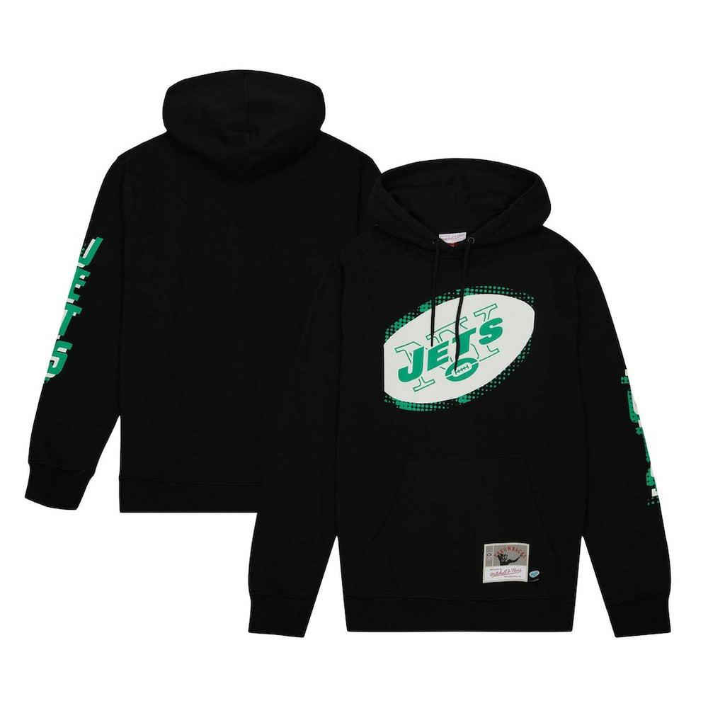 New York Jets Gridiron Classics Big Face 7.0 Pullover Hoodie - Black Hoodies