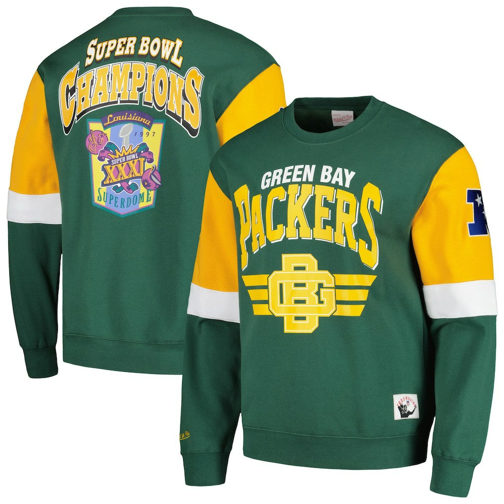 Green Bay Packers Gridiron Classics Allover 3.0 Pullover Sweatshirt - Green Pullover
