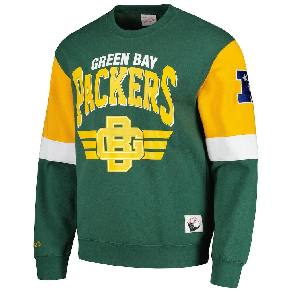 Green Bay Packers Gridiron Classics Allover 3.0 Pullover Sweatshirt - Green Pullover