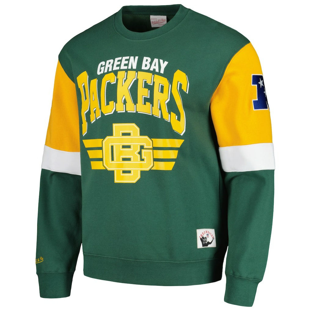 Green Bay Packers Gridiron Classics Allover 3.0 Pullover Sweatshirt - Green Pullover