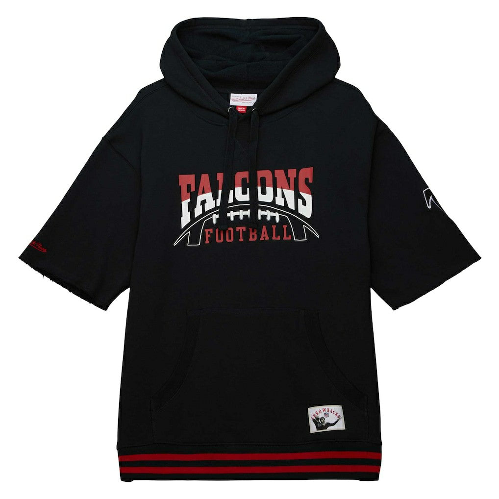 Atlanta Falcons Pre-Game Short Sleeve Pullover Hoodie - Black Hoodies