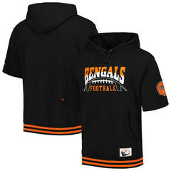 Cincinnati Bengals Pre-Game Short Sleeve Pullover Hoodie - Black Hoodies