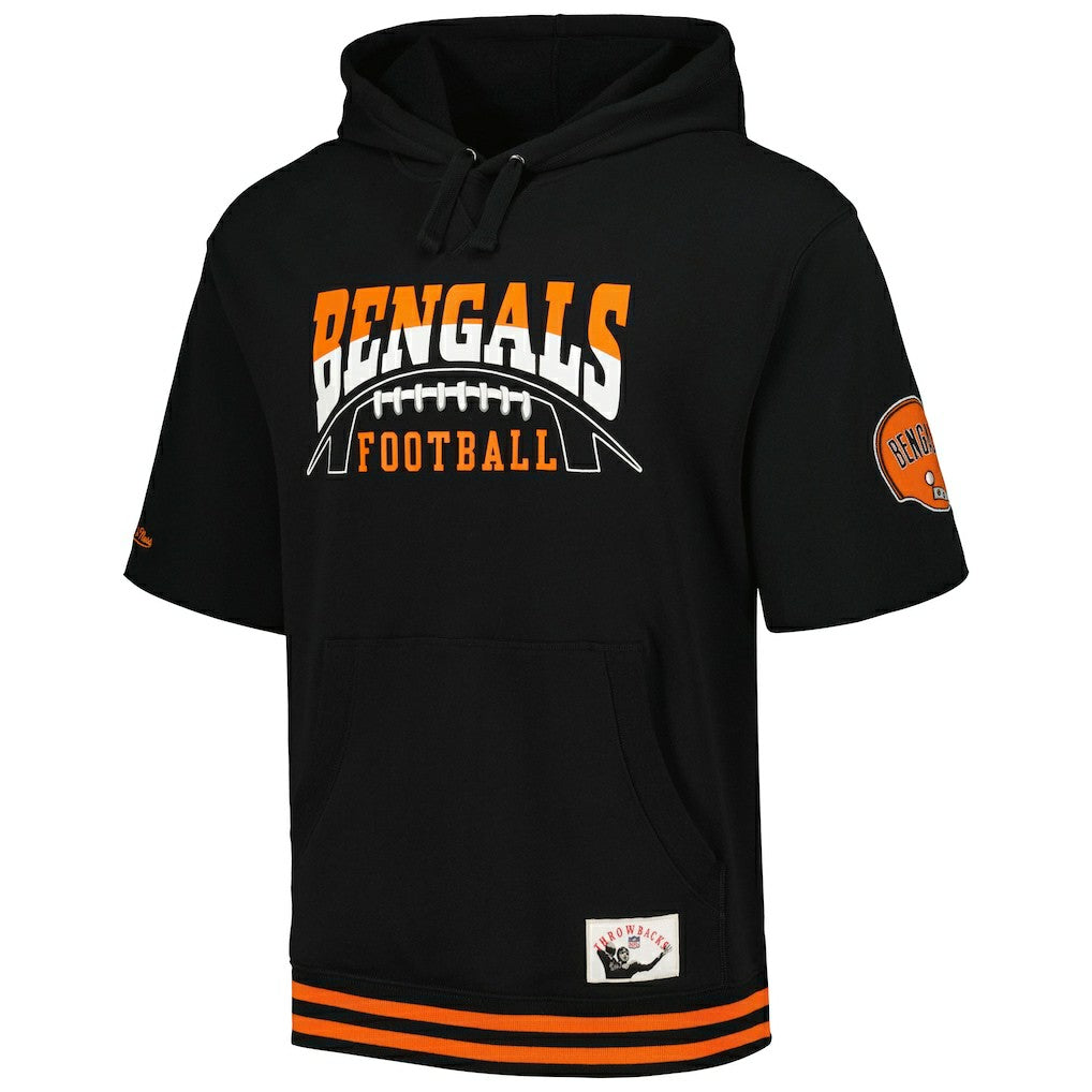 Cincinnati Bengals Pre-Game Short Sleeve Pullover Hoodie - Black Hoodies
