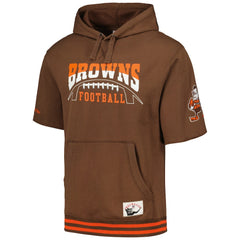 Cleveland Browns Pre-Game Short Sleeve Pullover Hoodie - Brown Hoodies