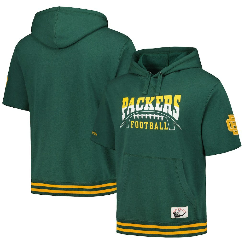 Green Bay Packers Pre-Game Short Sleeve Pullover Hoodie - Green Hoodies