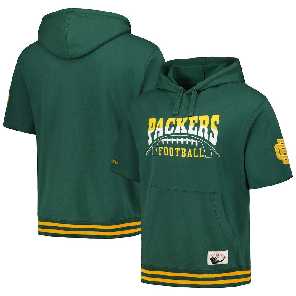 Green Bay Packers Pre-Game Short Sleeve Pullover Hoodie - Green Hoodies