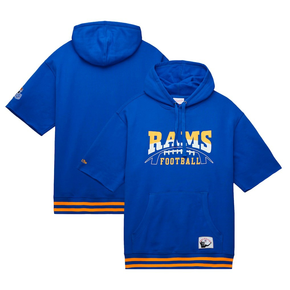 Los Angeles Rams Pre-Game Short Sleeve Pullover Hoodie - Royal Hoodies