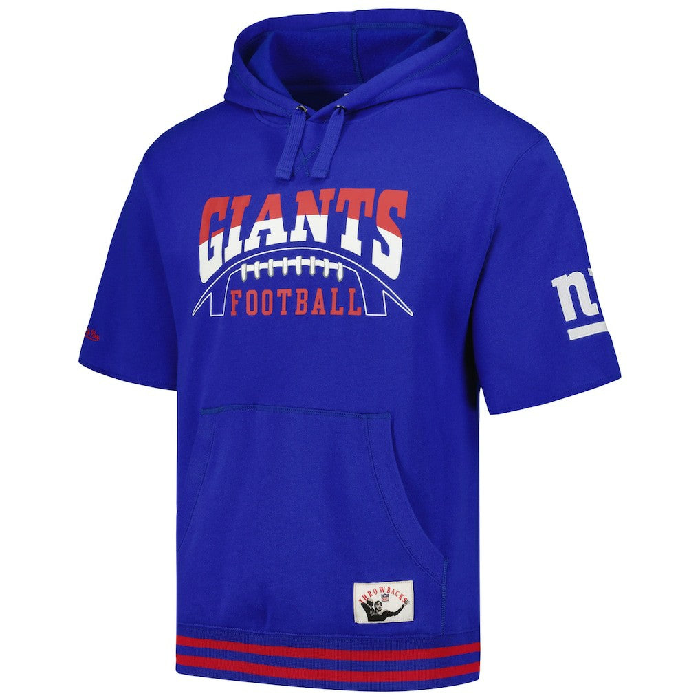 New York Giants Pre-Game Short Sleeve Pullover Hoodie - Royal Hoodies