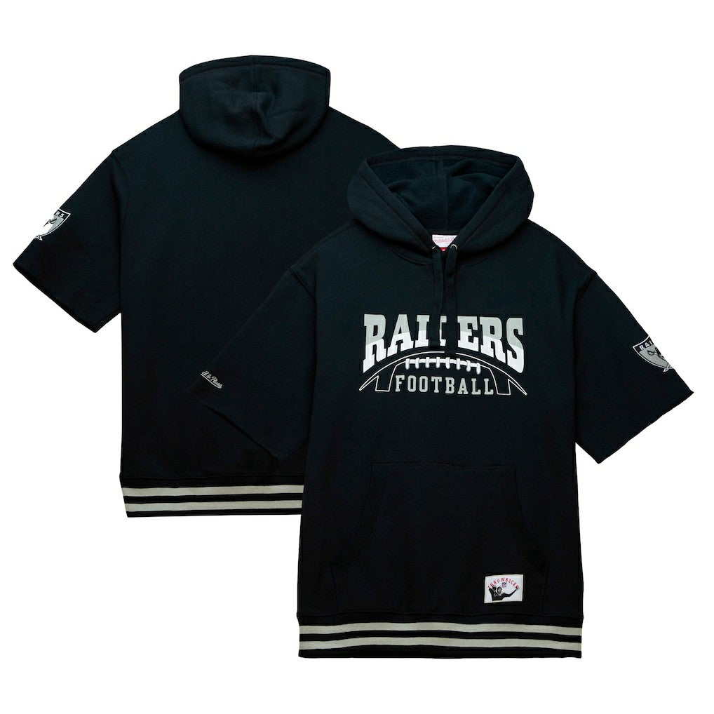 Las Vegas Raiders Pre-Game Short Sleeve Pullover Hoodie - Black Hoodies