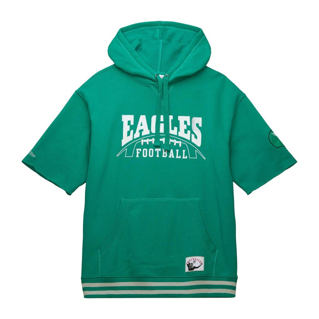 Philadelphia Eagles Pre-Game Short Sleeve Pullover Hoodie - Kelly Green Hoodies