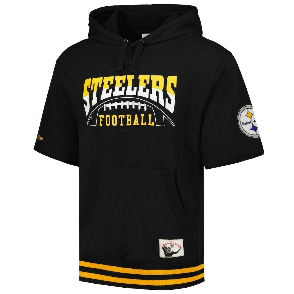 Pittsburgh Steelers Pre-Game Short Sleeve Pullover Hoodie - Black Hoodies