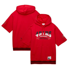 San Francisco 49ers Pre-Game Short Sleeve Pullover Hoodie - Scarlet Hoodies