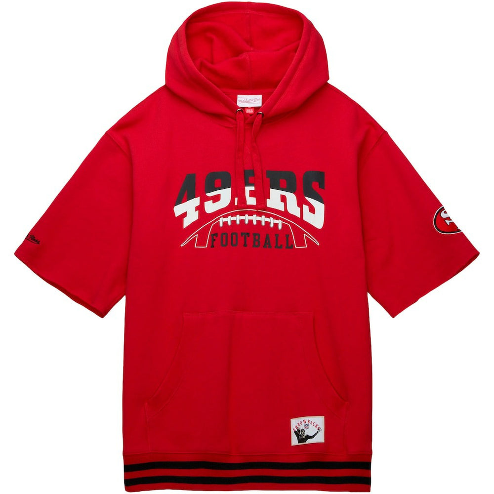 San Francisco 49ers Pre-Game Short Sleeve Pullover Hoodie - Scarlet Hoodies