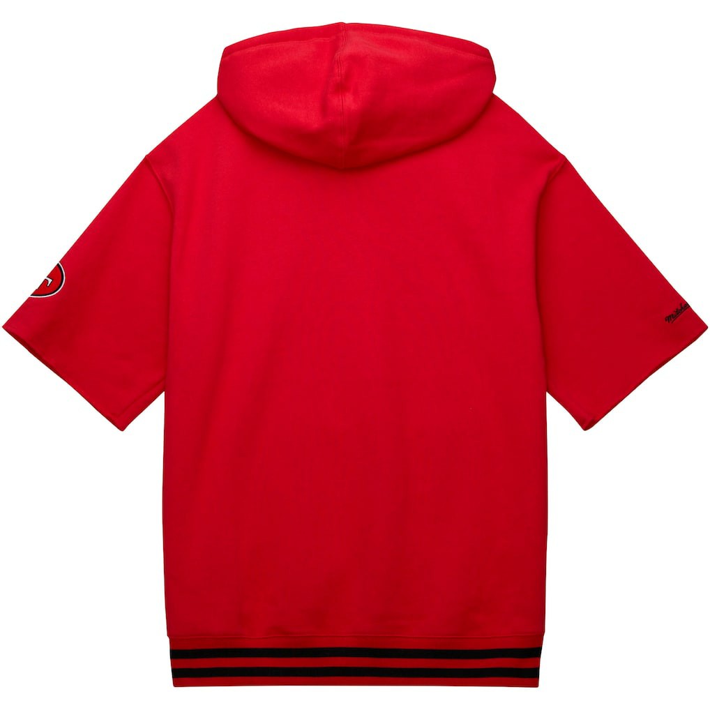 San Francisco 49ers Pre-Game Short Sleeve Pullover Hoodie - Scarlet Hoodies