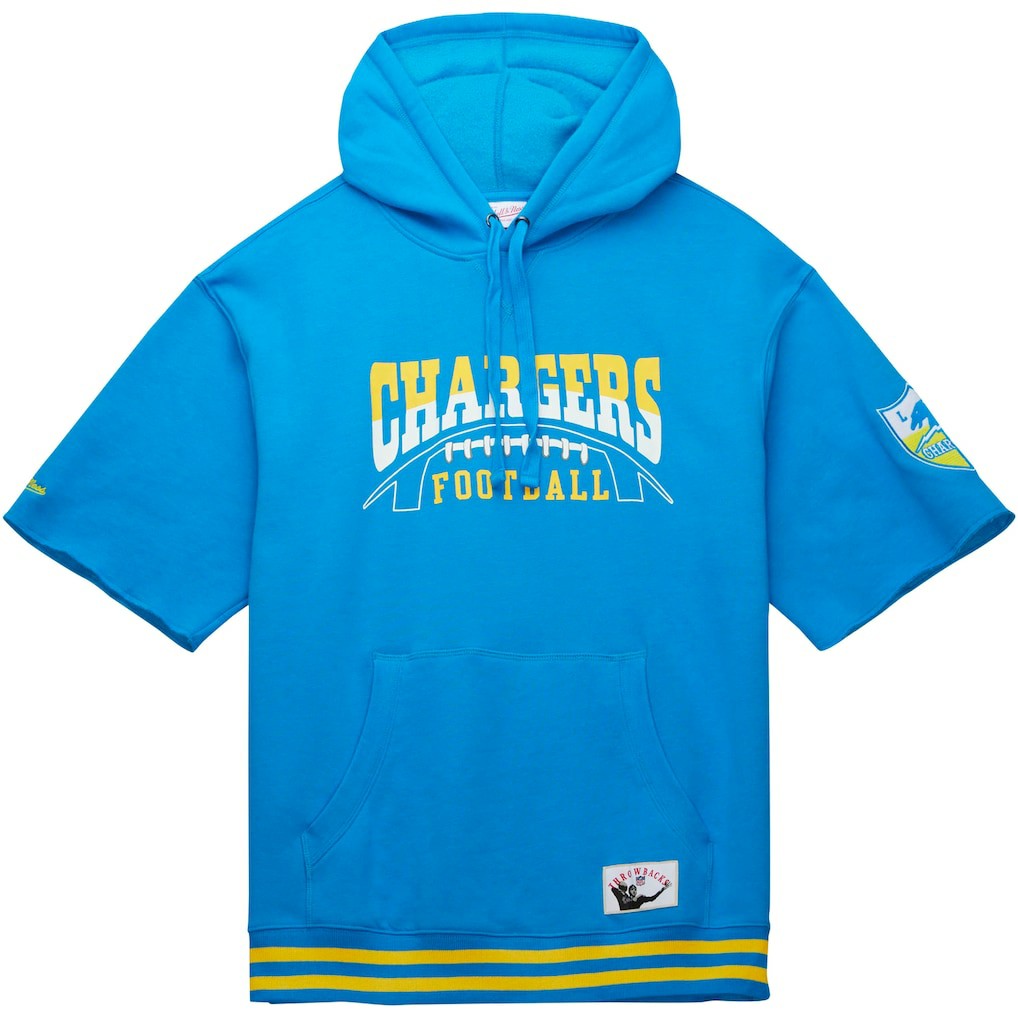 Los Angeles Chargers Pre-Game Short Sleeve Pullover Hoodie - Powder Blue Hoodies