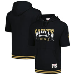 New Orleans Saints Pre-Game Short Sleeve Pullover Hoodie - Black Hoodies