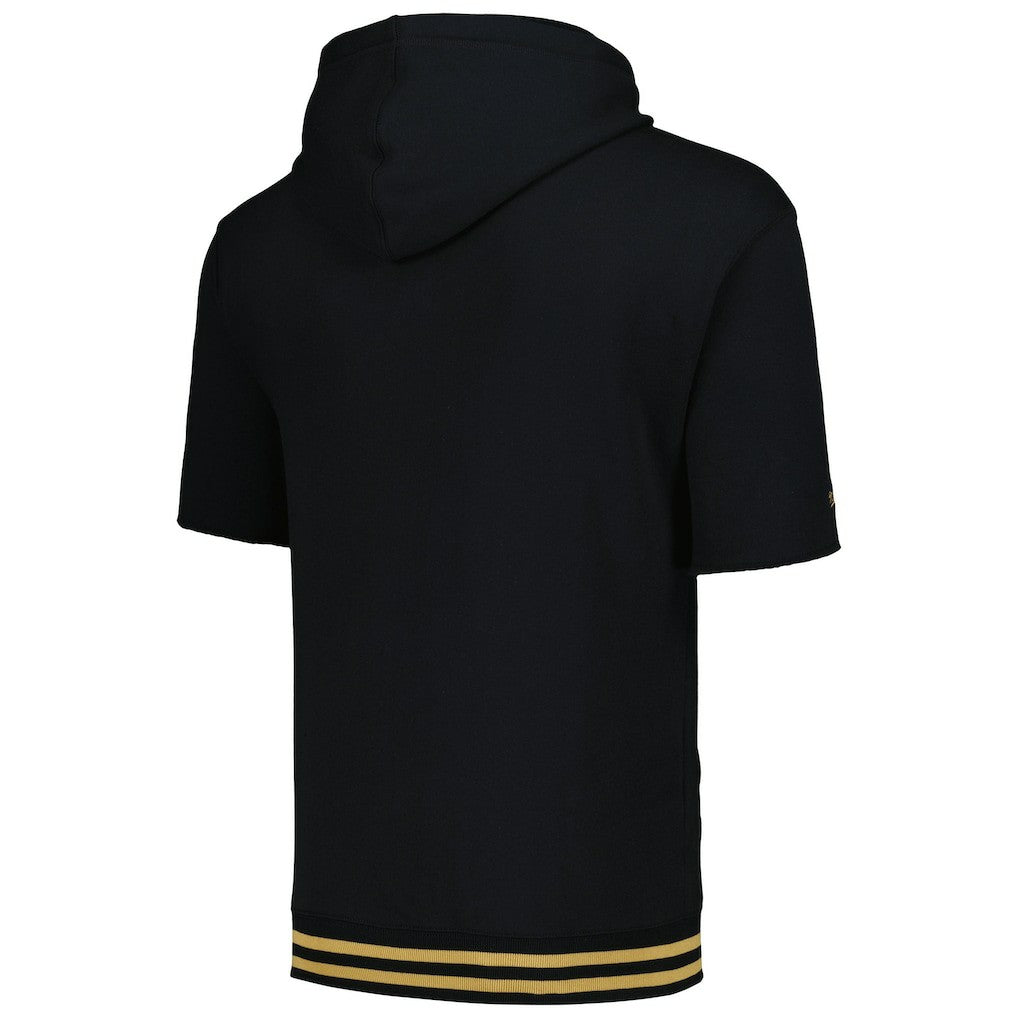 New Orleans Saints Pre-Game Short Sleeve Pullover Hoodie - Black Hoodies