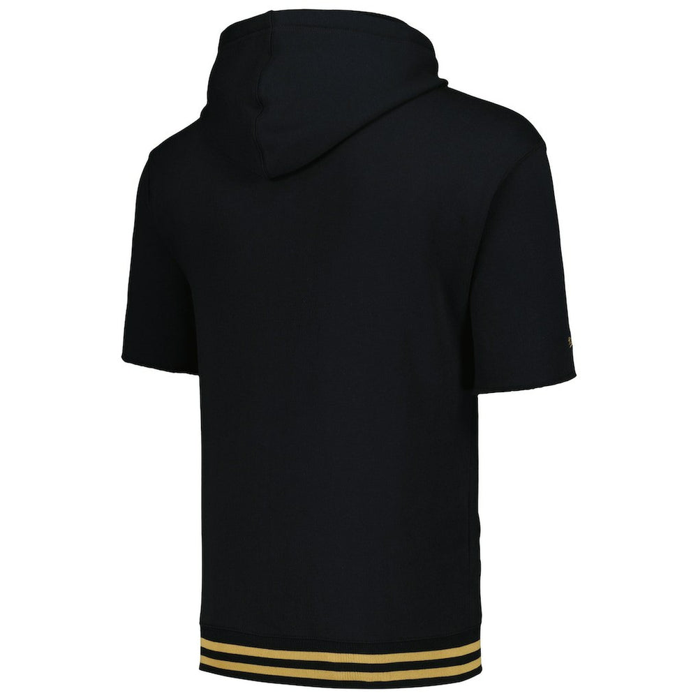 New Orleans Saints Pre-Game Short Sleeve Pullover Hoodie - Black Hoodies