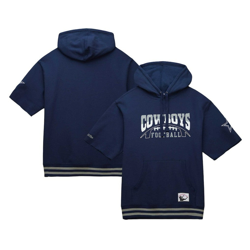 Dallas Cowboys Pre-Game Short Sleeve Pullover Hoodie - Navy Hoodies