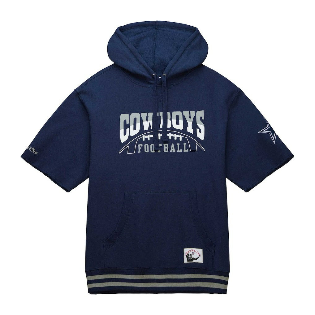 Dallas Cowboys Pre-Game Short Sleeve Pullover Hoodie - Navy Hoodies