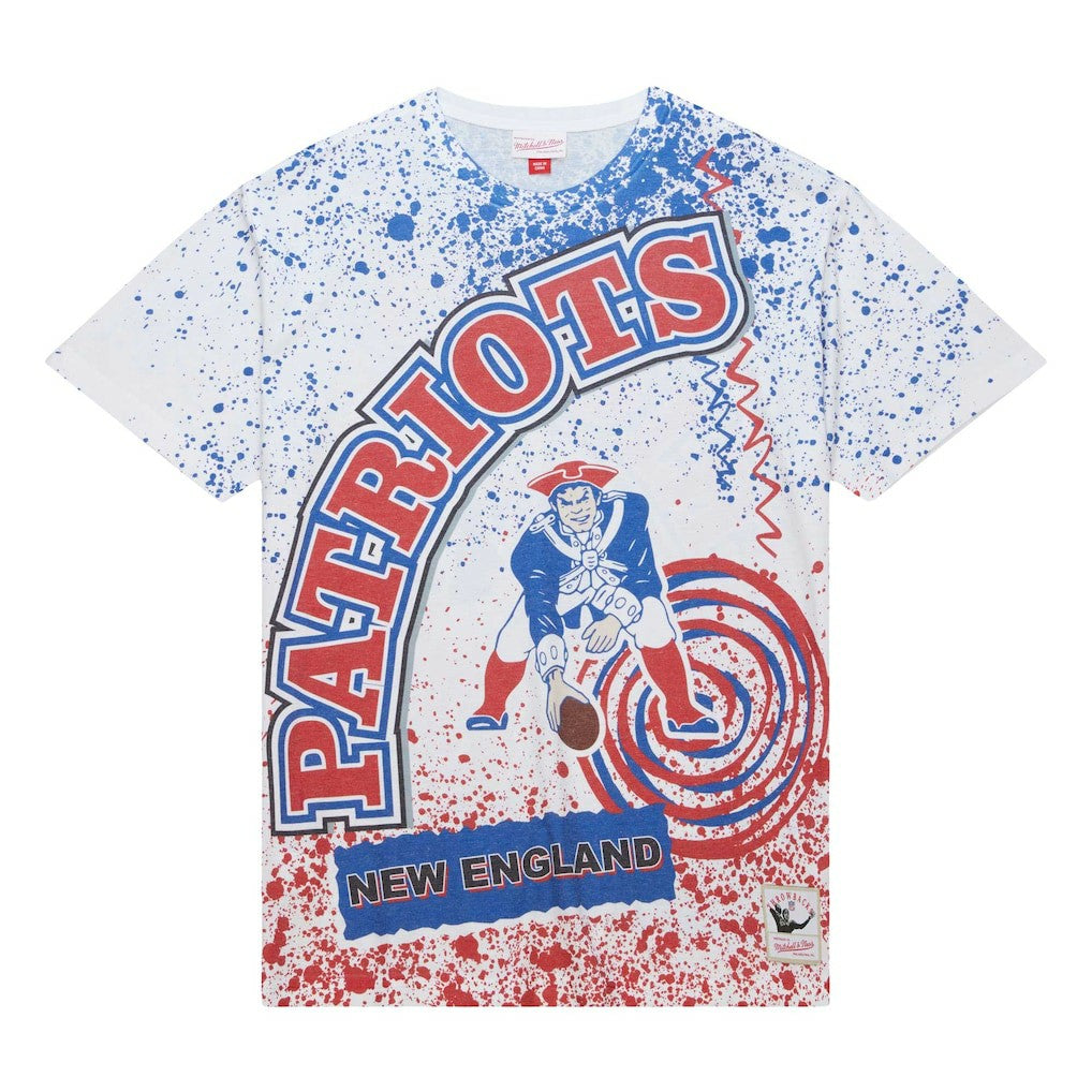 New England Patriots Team Burst Sublimated T-Shirt - White T-shirts