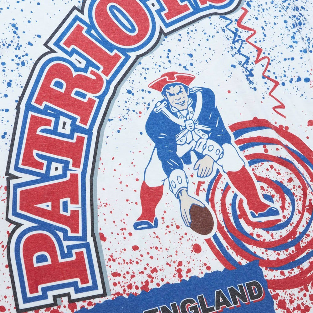 New England Patriots Team Burst Sublimated T-Shirt - White T-shirts