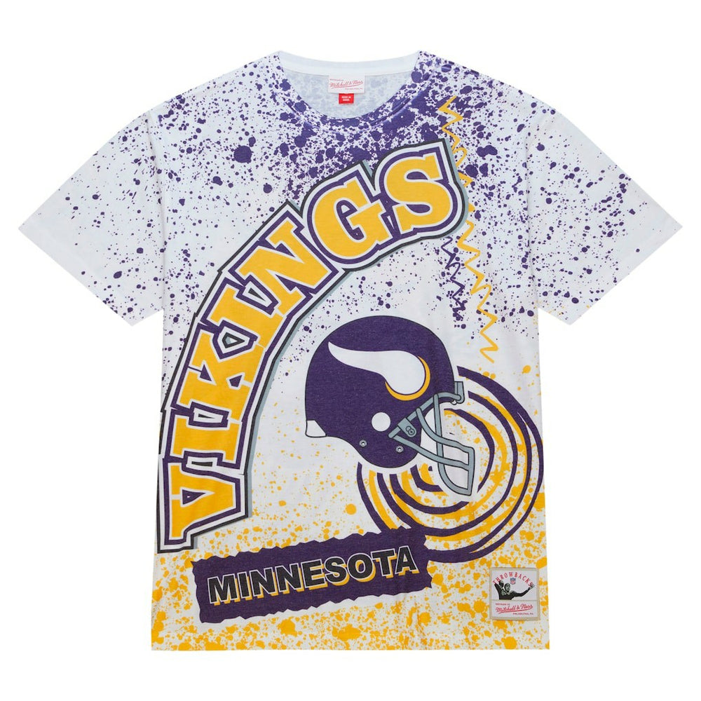 Minnesota Vikings Team Burst Sublimated T-Shirt - White T-shirts