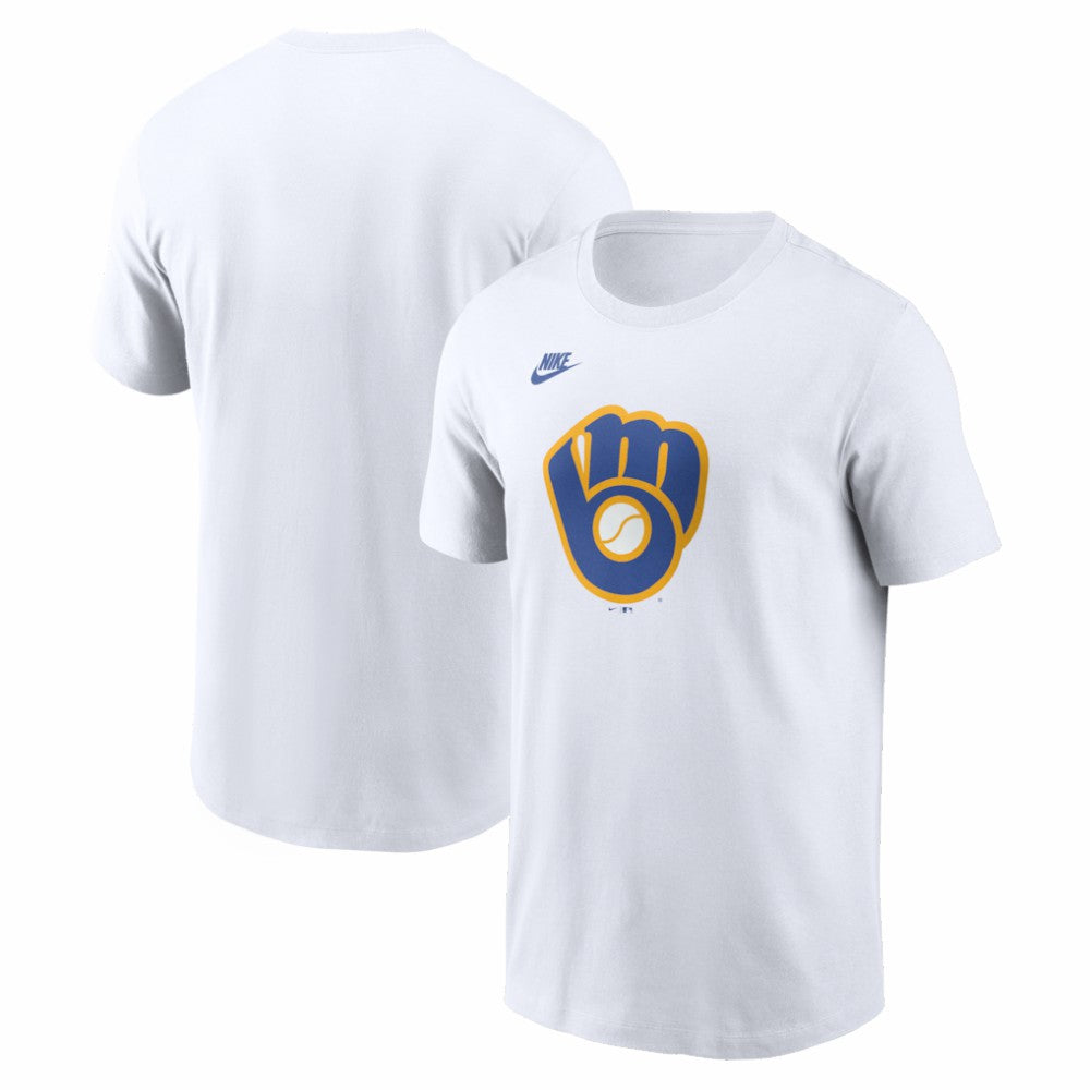 Milwaukee Brewers Nike Cooperstown Collection Logo T-Shirt - White T-shirts