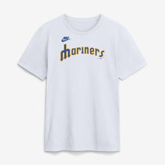 Seattle Mariners Nike Cooperstown Collection Wordmark T-Shirt - White T-shirts
