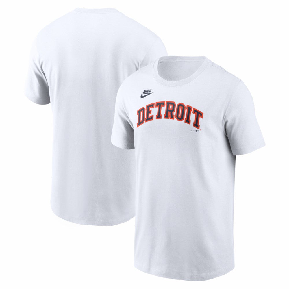 Detroit Tigers Nike Cooperstown Collection Wordmark T-Shirt - White T-shirts
