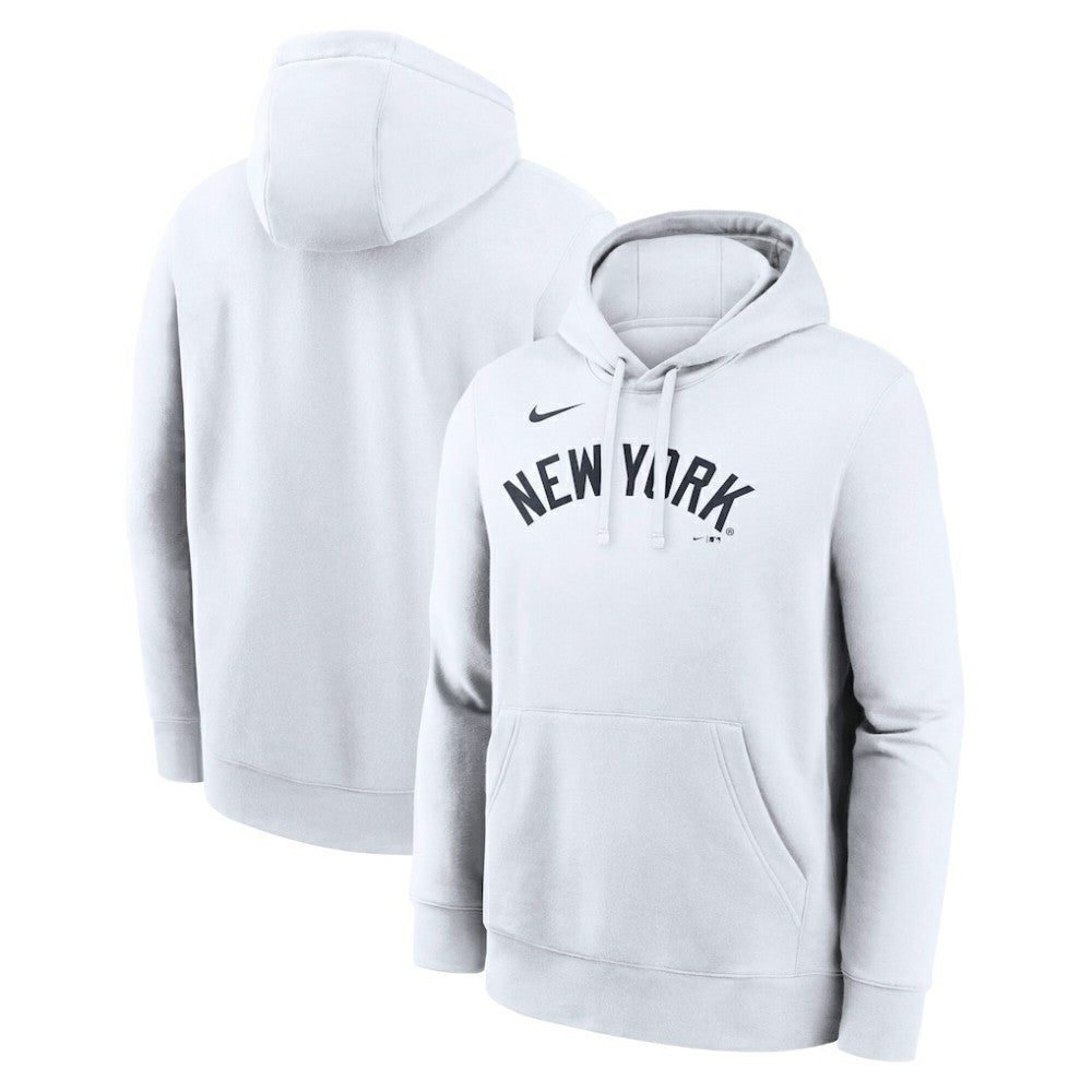 New York Yankees Nike Dri-Fit Club Hoodie - White Hoodies