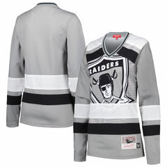 Las Vegas Raiders Women's Big Face 7.0 Long Sleeve Jersey T-Shirt - Silver T-shirts