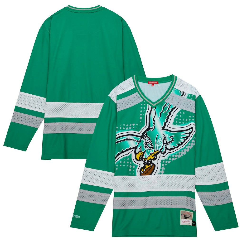 Philadelphia Eagles Women's Big Face 7.0 Long Sleeve Jersey T-Shirt - Green T-shirts