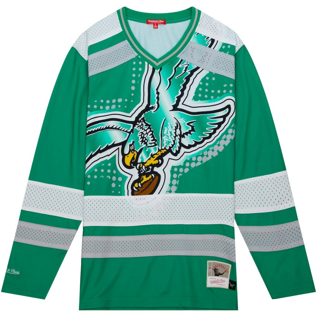 Philadelphia Eagles Women's Big Face 7.0 Long Sleeve Jersey T-Shirt - Green T-shirts