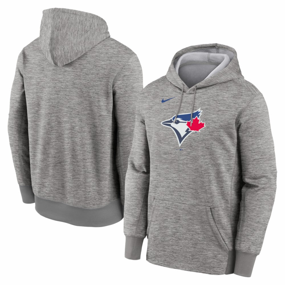 Toronto Blue Jays Nike Primary Logo Therma Hoodie - Heather Gray Hoodies