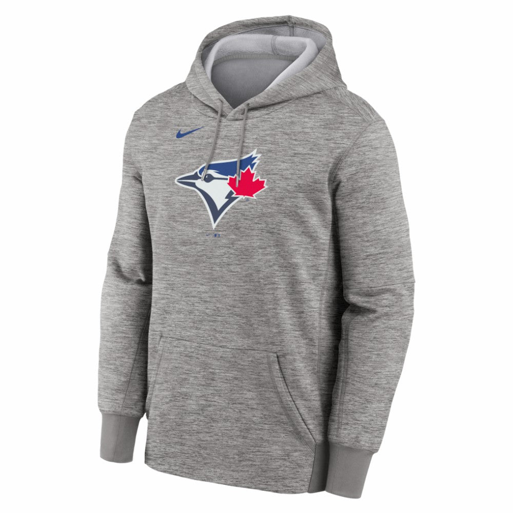 Toronto Blue Jays Nike Primary Logo Therma Hoodie - Heather Gray Hoodies