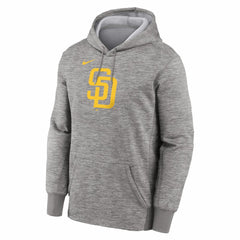 San Diego Padres Nike Primary Logo Therma Hoodie - Heather Gray Hoodies
