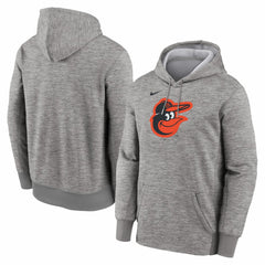 Baltimore Orioles Nike Primary Logo Therma Hoodie - Heather Gray Hoodies