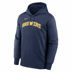 Milwaukee Brewers Nike Primary Wordmark Therma Hoodie - Navy Hoodies