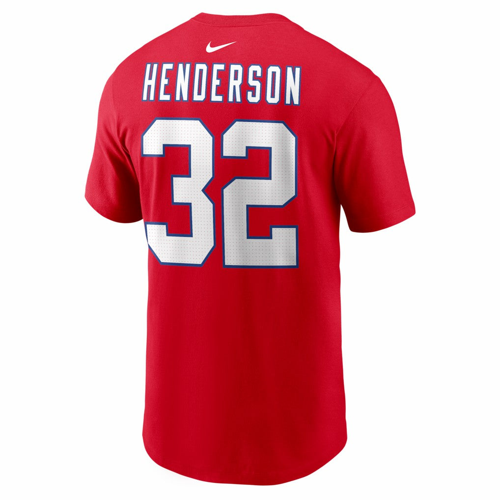 TreVeyon Henderson New England Patriots Name & Number T-Shirt - Red T-shirts