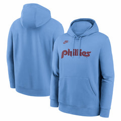 Philadelphia Phillies Nike Cooperstown Collection Wordmark Club Hoodie - Light Blue Hoodies