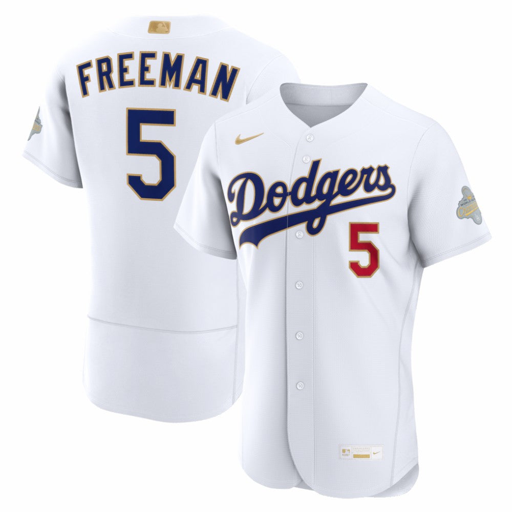Freddie Freeman Los Angeles Dodgers Nike 2026 Gold Collection Authentic Jersey - White Jerseys