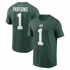 Micah Parsons Green Bay Packers Name & Number T-Shirt - Green T-shirts