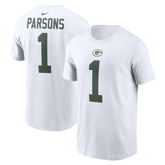 Micah Parsons Green Bay Packers Player Name & Number T-Shirt - White T-shirts