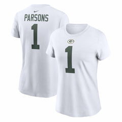 Micah Parsons Green Bay Packers Women's Player Name & Number T-Shirt - White T-shirts