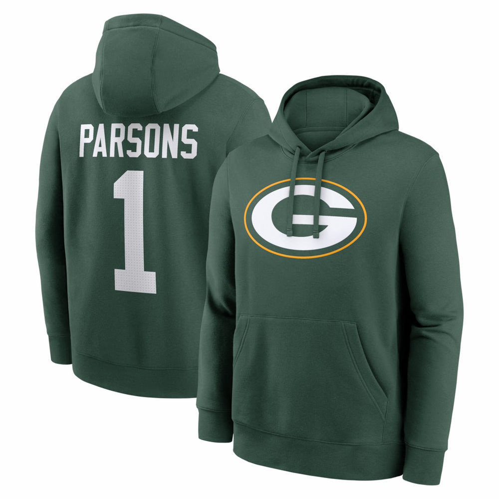 Micah Parsons Green Bay Packers Player Name & Number Fleece Hoodie - Green Hoodies