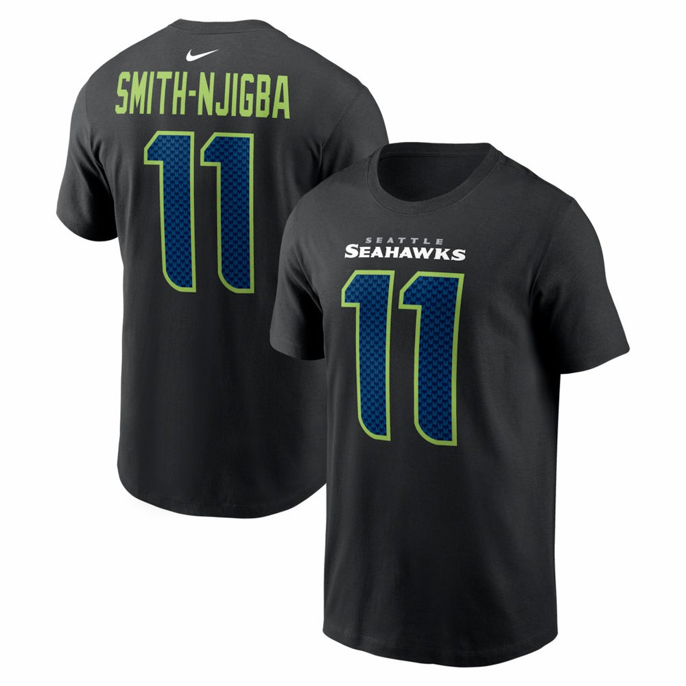 Jaxon Smith-Njigba Seattle Seahawks Carbon Name & Number T-Shirt - Black T-shirts