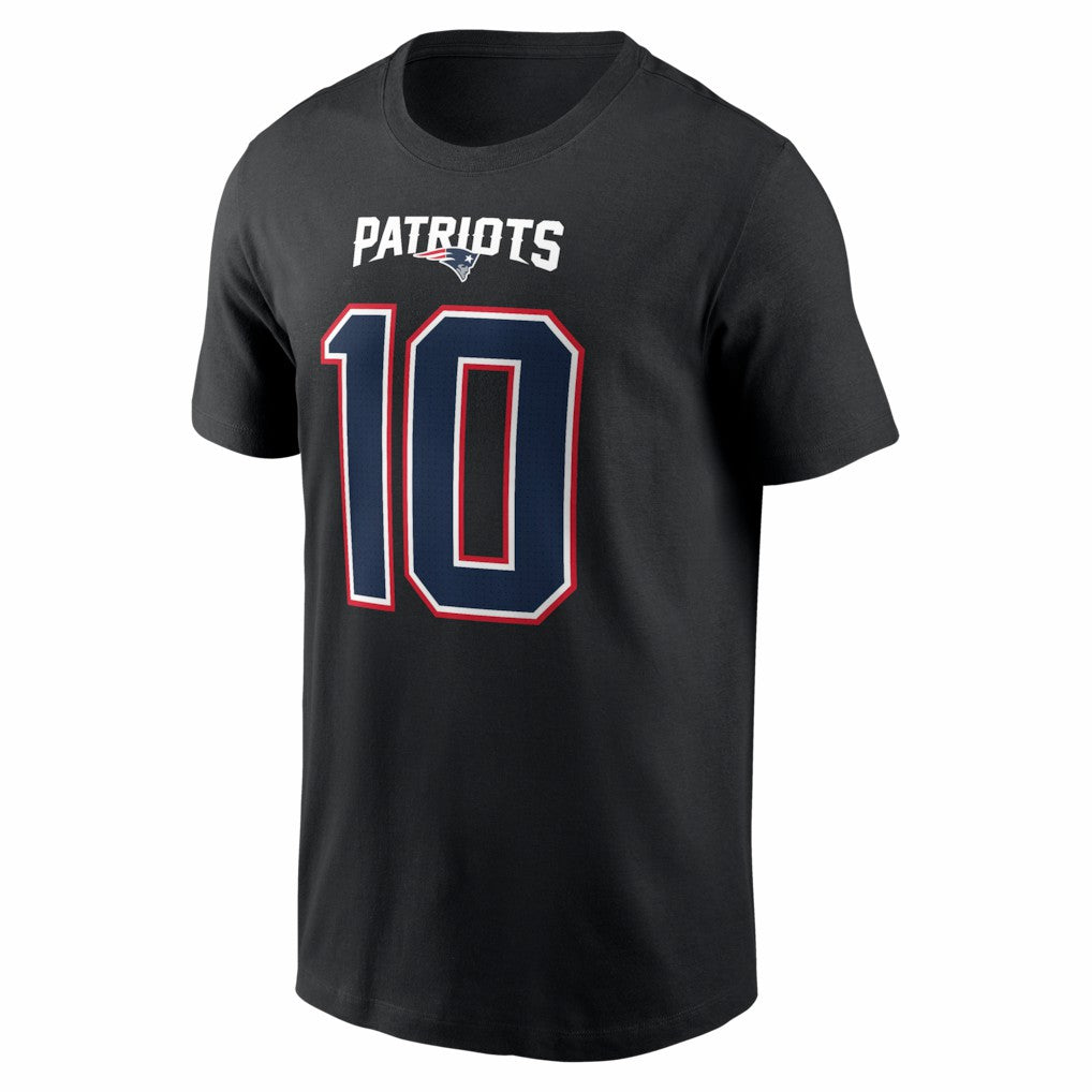 Drake Maye New England Patriots Carbon Name & Number T-Shirt - Black T-shirts